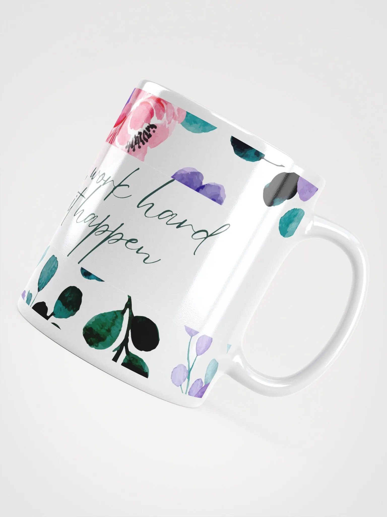 Floral Motivation White Glossy Mug product image (5)