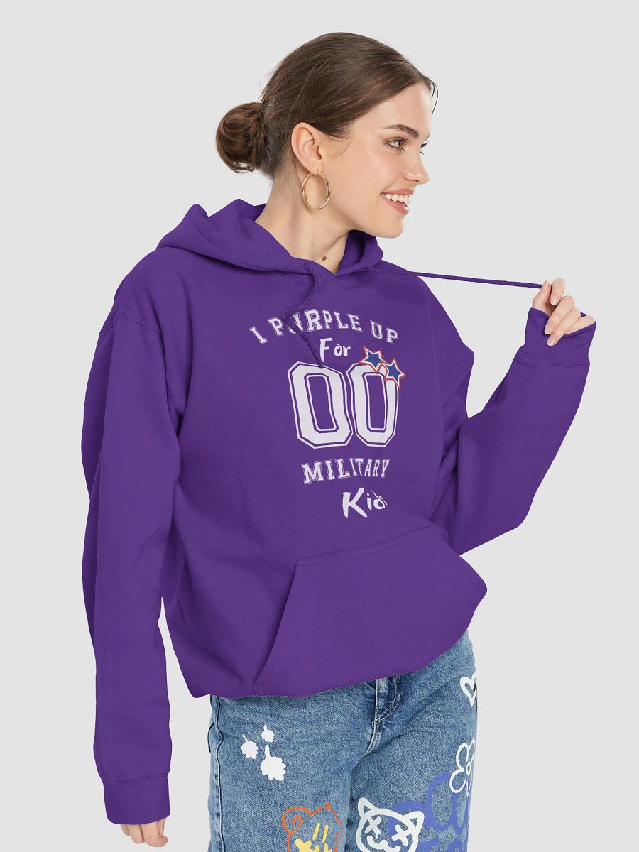 Purple Up For Military Child Month Hoodie For Men And Women With Red White And Blue Stars product image (3)