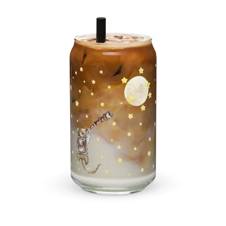 Good Friends Are Like Stars Glass Can Tumbler | 16oz Friendship-Themed Drinkware | Adorable Starry Night Design product image (1)