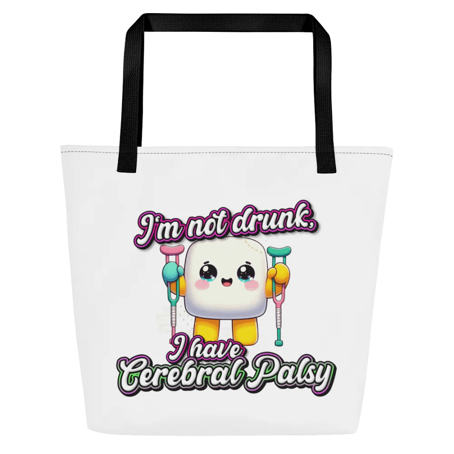 Cerebral Palsy I'm Not Drunk Large Tote Bag w/ Pocket product image (7)