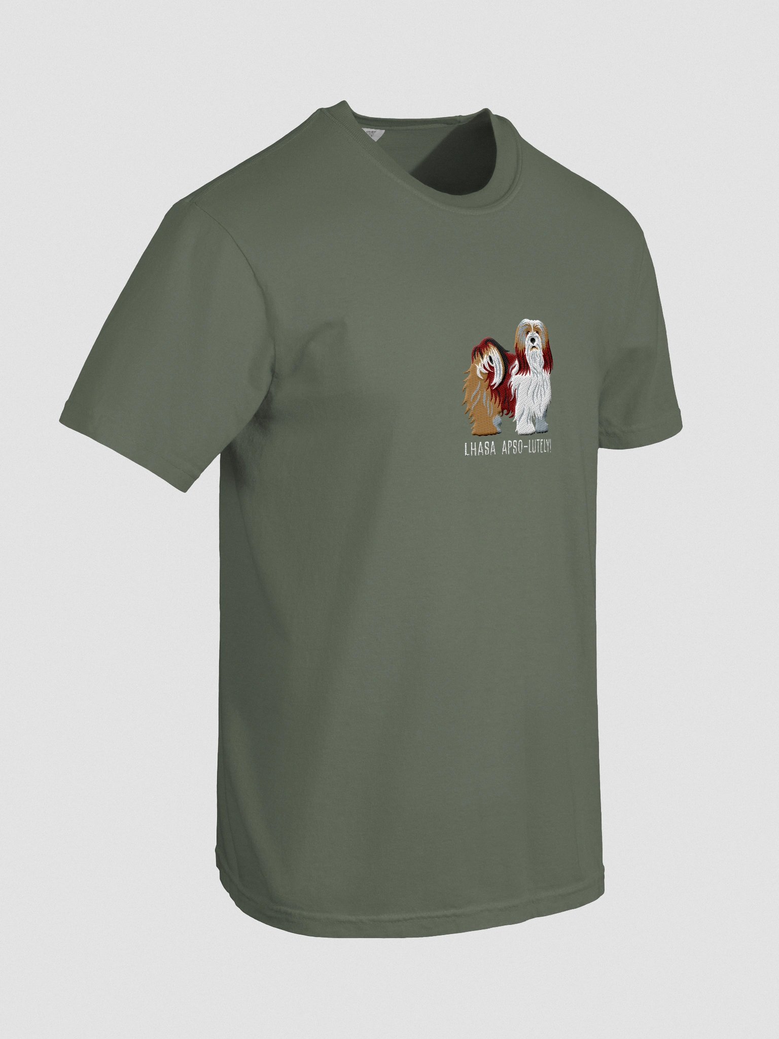 Lhasa Apso-lutely T-Shirt(Embroidered) of a Lhasa Apso(Brown) product image (11)