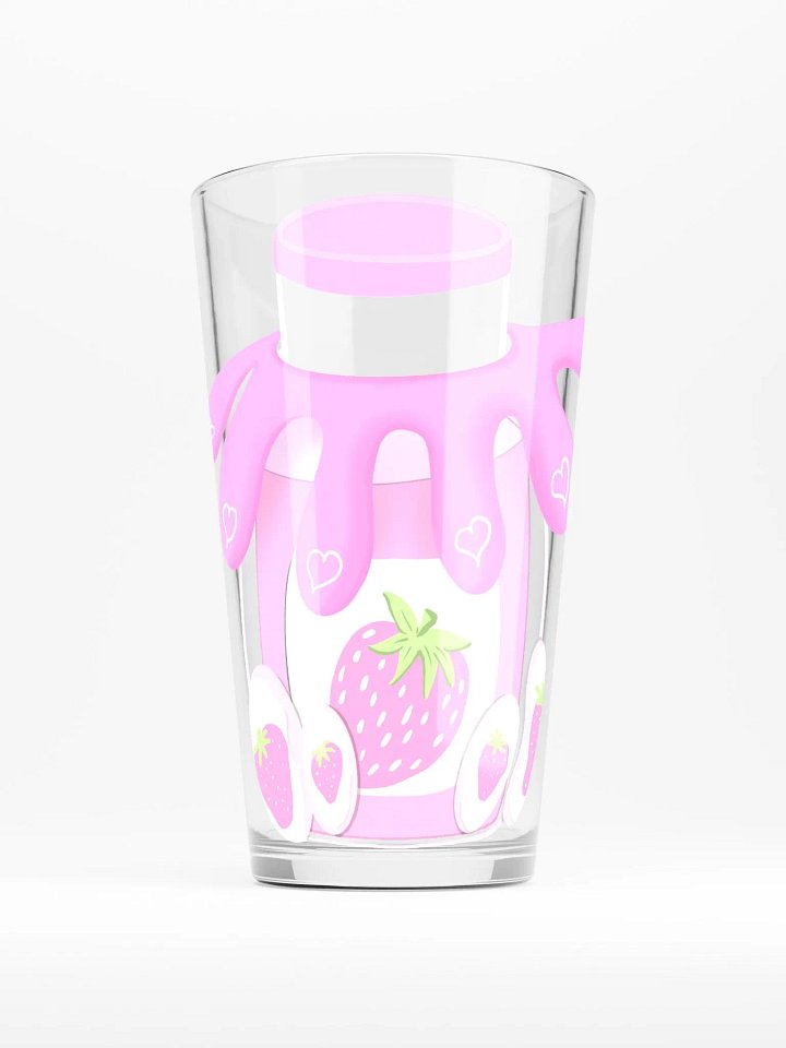 Strawberry Milk? heart - glass product image (1)