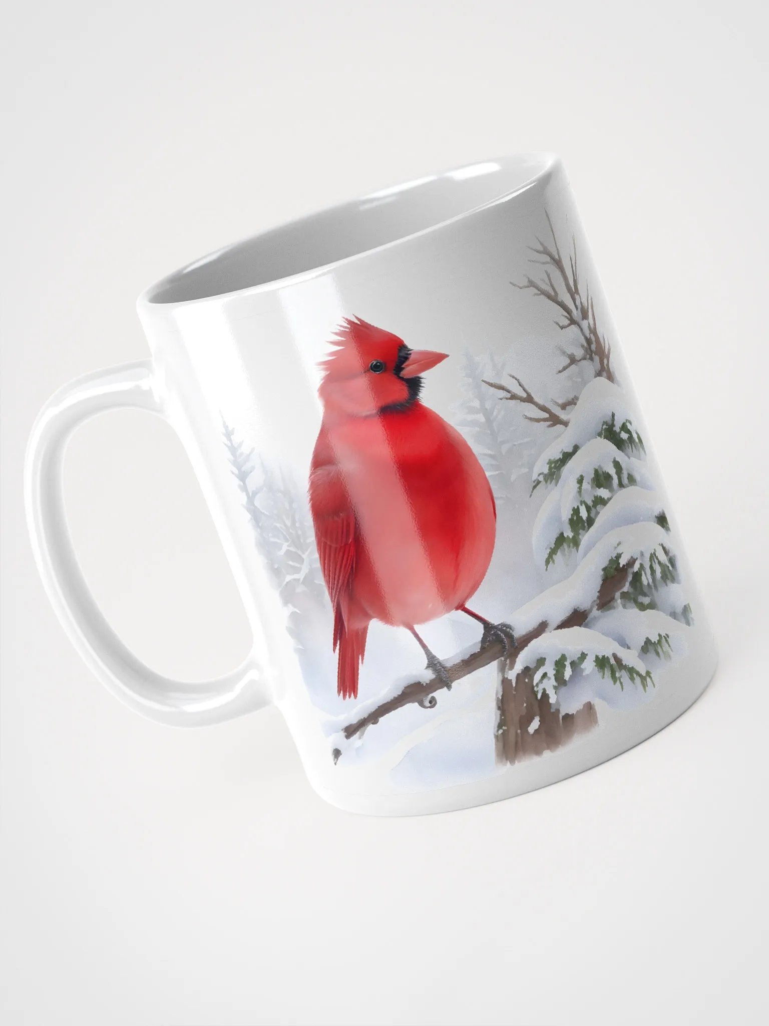Winter Cardinals White Glossy Mug product image (5)