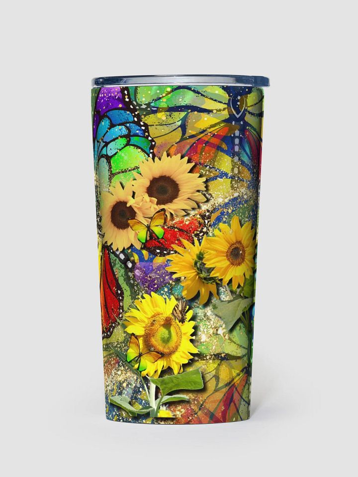 Butterfly and Sunflower Paradise Tumbler gift for summer vibes friends colleagues product image (1)