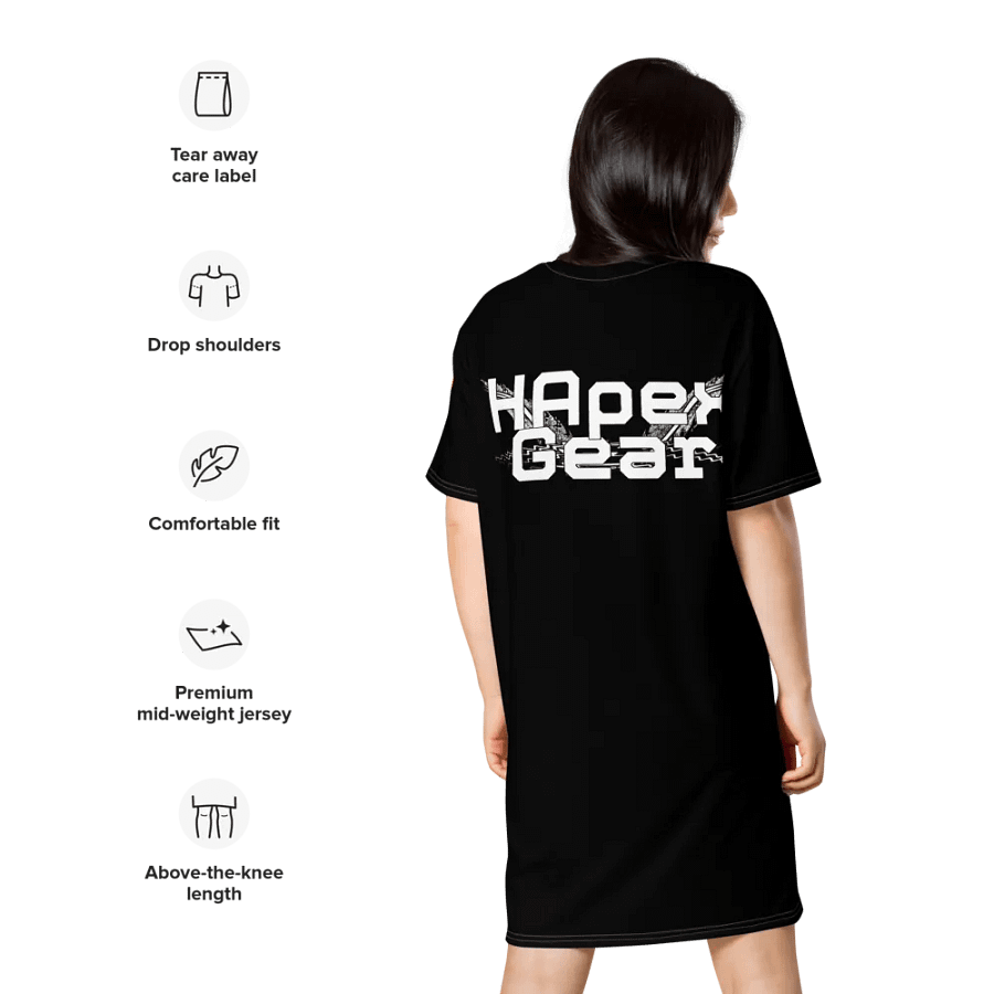 White HApex Gear White Logo Cancer Awareness Orange Ribbon. Black T-Shirt Dress product image (10)