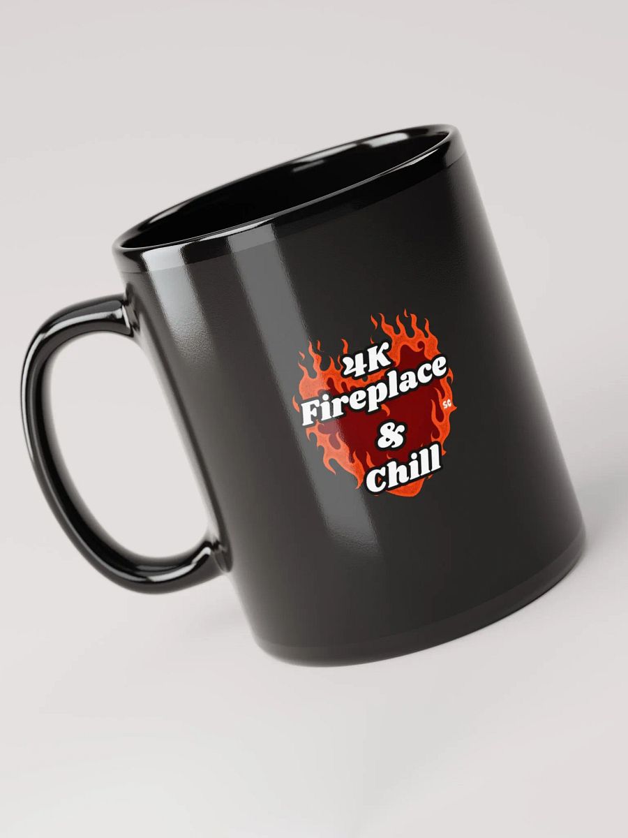 Flaming Heart - 4K Fireplace & Chill | Black Glossy Mug product image (3)