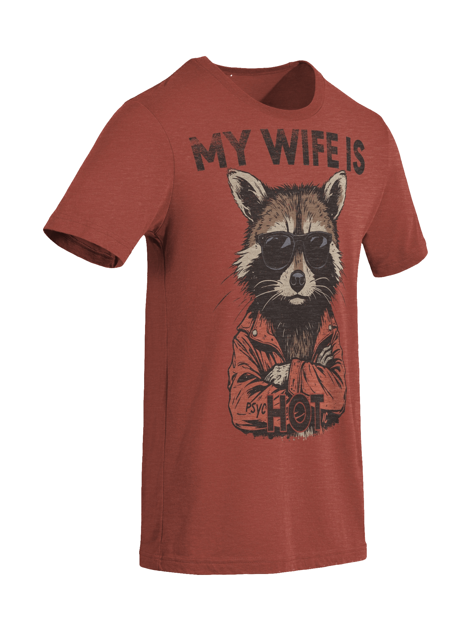 The "My Wife is Hot" Raccoon Triblend T-shirt product image (5)