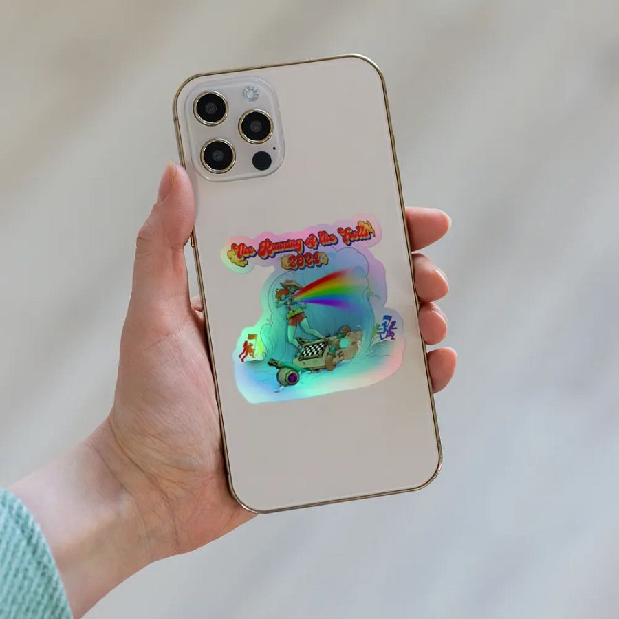 Running of the Trolls Rainbow Holographic Sticker product image (6)