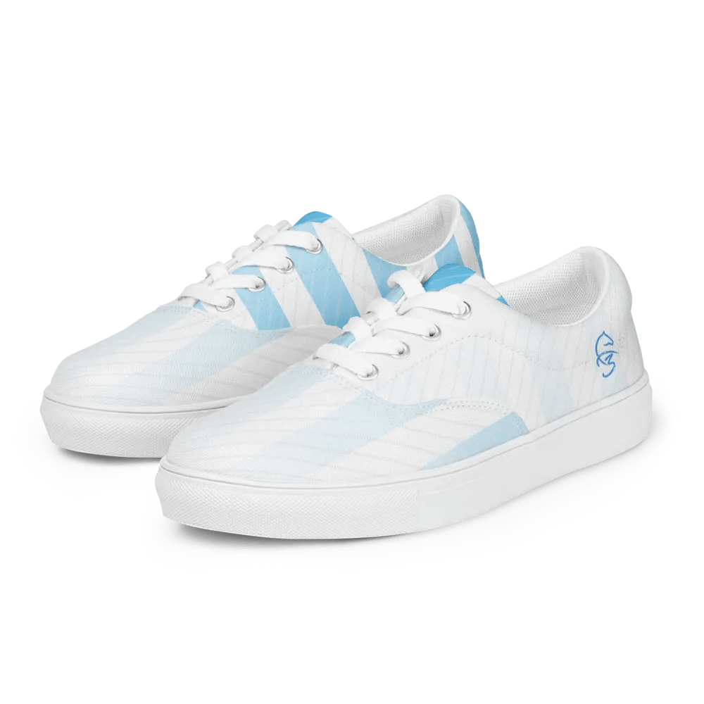 F3 Horse Logo Women's Lace Up Canvas Shoes (Sky Blue) product image (2)