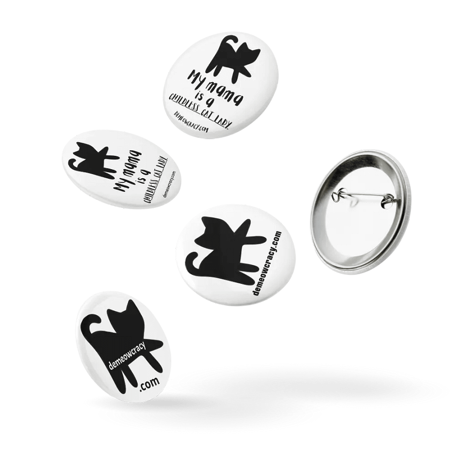 Childless Cat Lady Button Set - Black & White product image (9)