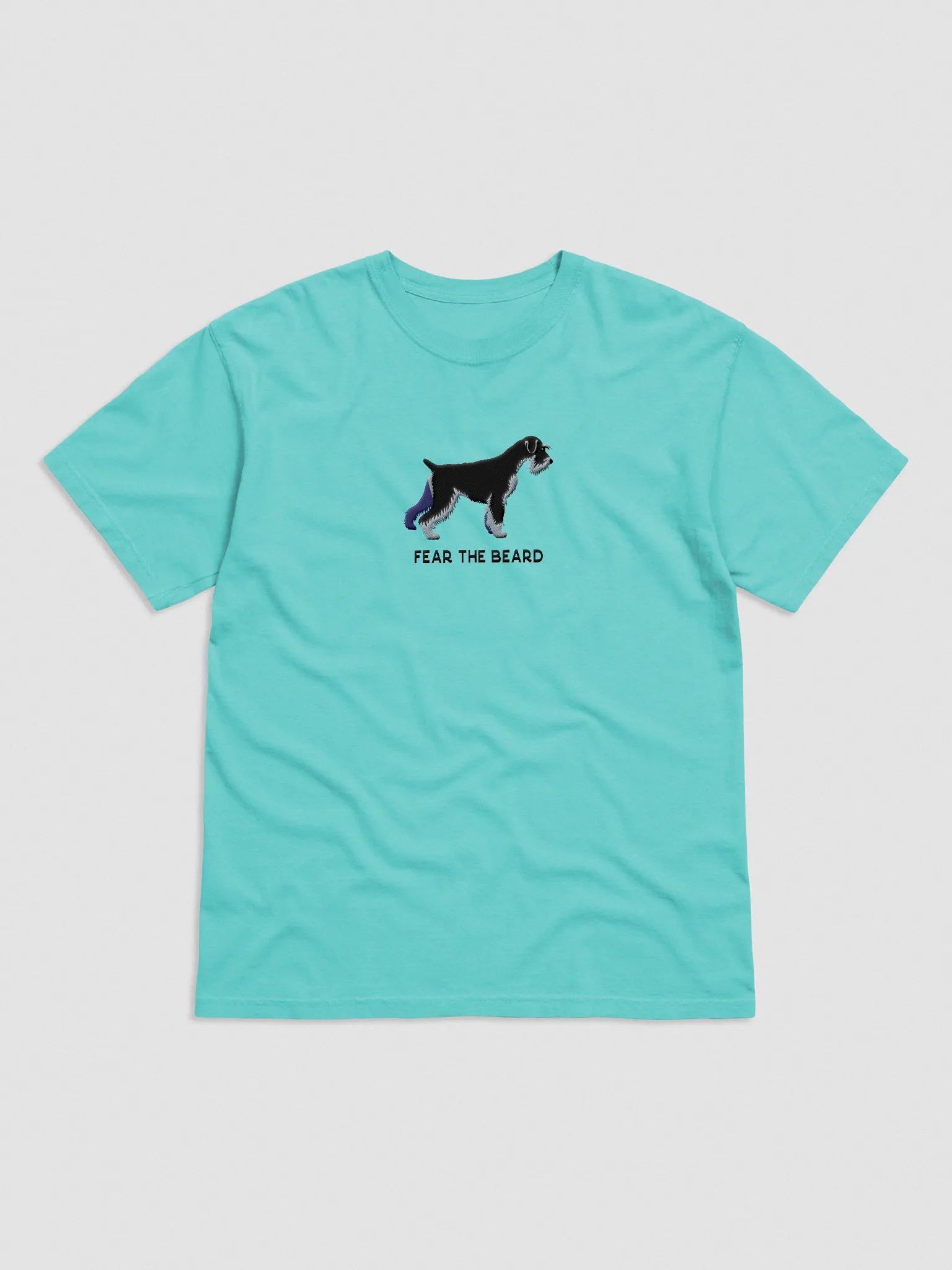 Fear the Beard T-Shirt(Embroidered) of a Standard Schnauzer(Black & Silver) product image (4)