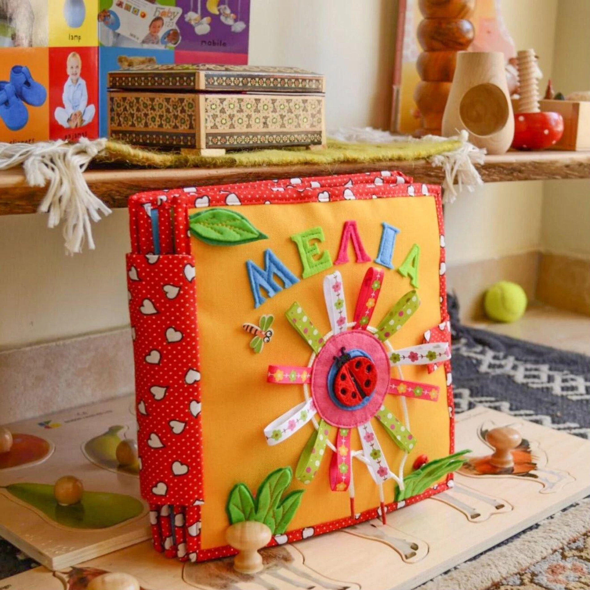 Personalized Montessori kids' felt busy book product image (2)