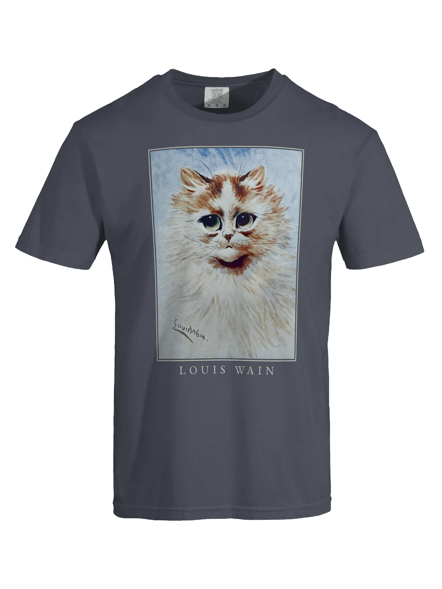 Louis Wain Fluffy Cat T-Shirt – Relaxed Fit Heavyweight Unisex Cotton T-Shirt product image (1)