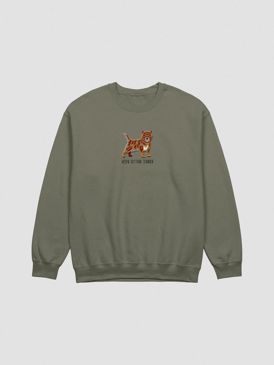 Keeps Getting Terrier Sweatshirt (Embroidered) of a Cairn Terrier(Brindle) product image (7)