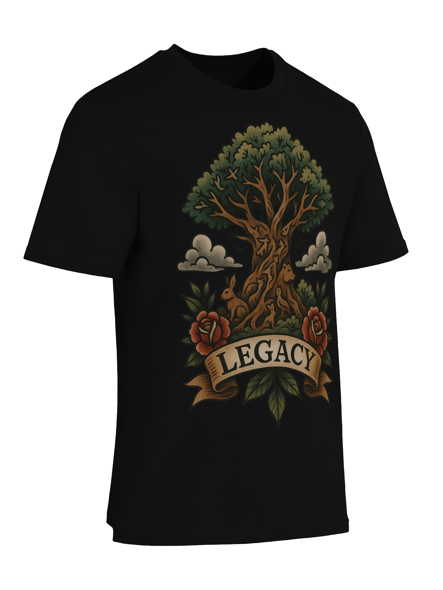Neo-Traditional Animal Kingdom Tee | Black product image (9)