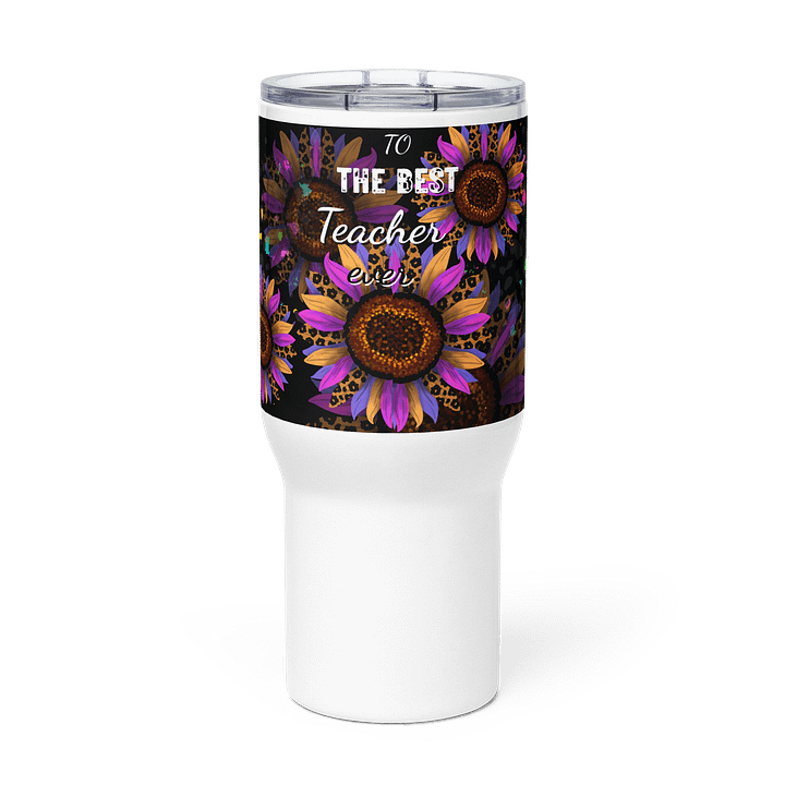 bright pinks sunflower best Teacher Travel Mug gift for all teachers product image (3)