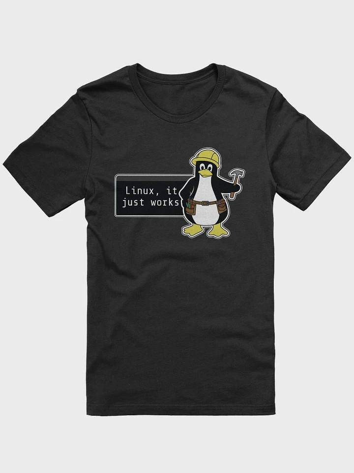 Linux it just works t-shirt - white outline product image (1)