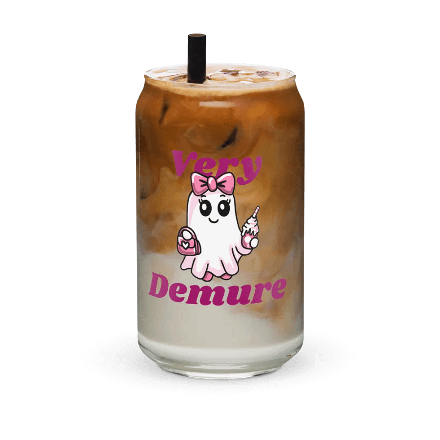 Very Demure Cute Ghost 16oz Can-Shaped Drinking Glass product image (8)