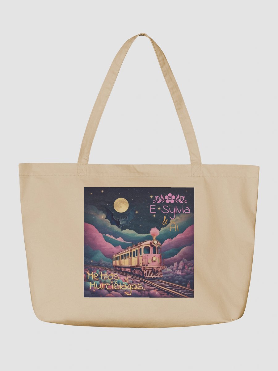 Metros y Murciélagos Organic Cotton Tote Bag 20" x 14" product image (2)