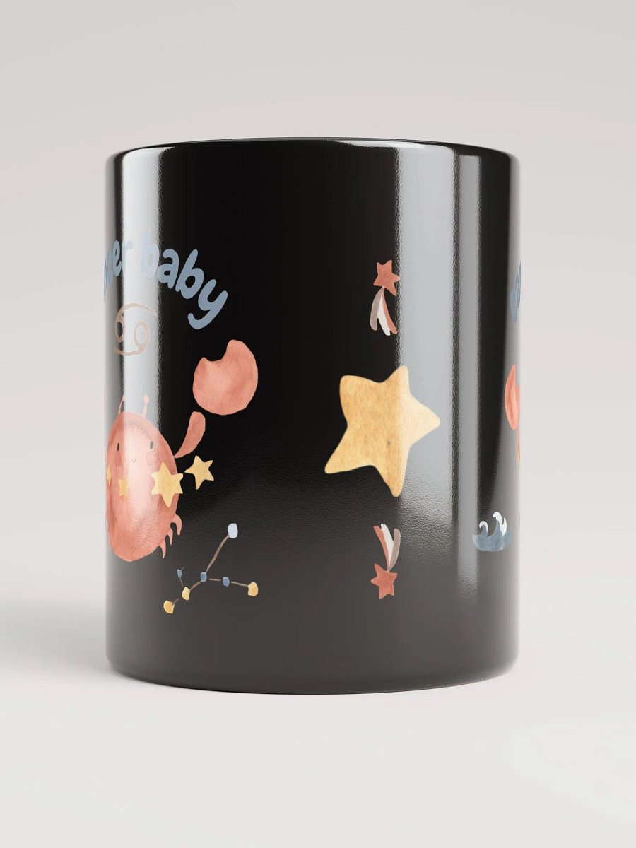 Cancer Baby June 22-July 22 BLACK GLOSSY MUG Baby Gift, New Baby Gift, Fun Astrology Gift product image (5)