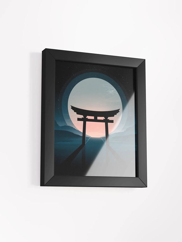 Torii Gate Moon Framed Print | Japanese Landscape Wall Art product image (2)