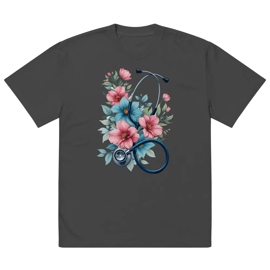 Nurse Floral Stethoscope Serenity Tee product image (5)