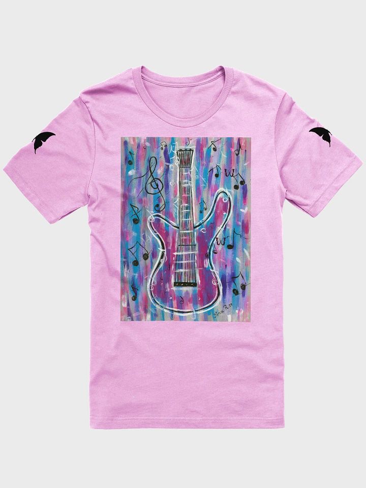 My guitar (art by Dina R.) (acrylic painting picture) with butterflies T-Shirt product image (1)