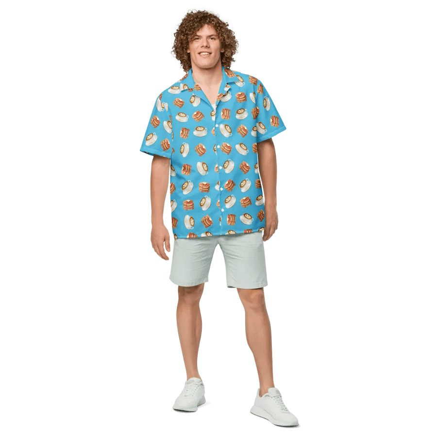 Breakfast Tea Time Coffee Cafe Latte Pancake Hawaiian Shirt product image (4)