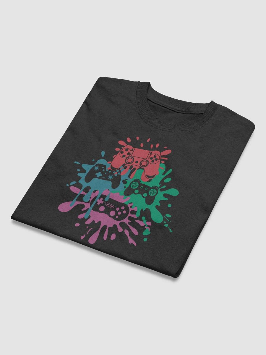 "I Press Buttons for a Living" Funny Paint Splatter Gamer T-Shirt product image (7)