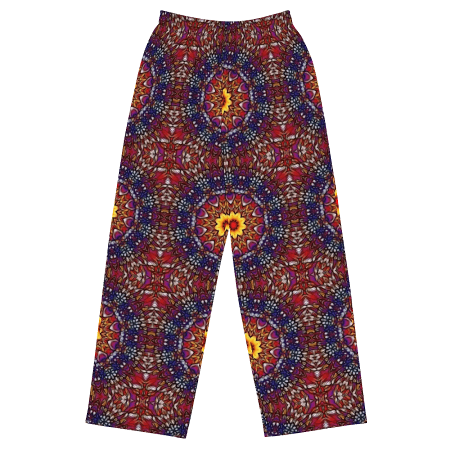 Blue Red Purple Kaleidoscope Pattern Wideleg Pants product image (2)