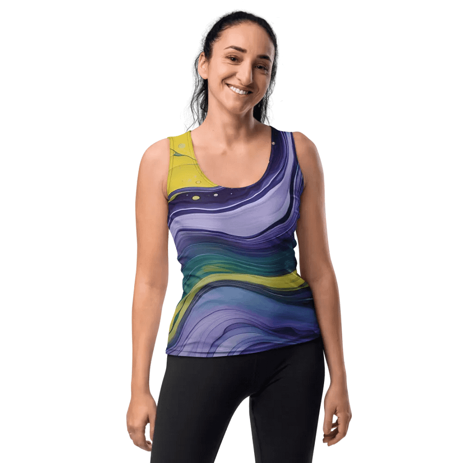 Cosmic Harmony Fluid Art Tank Top product image (10)
