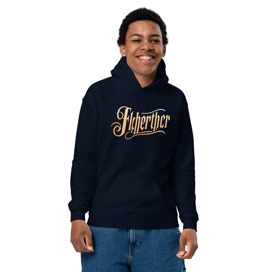 Flherthcr Golden Logo Youth Hoodie product image (2)