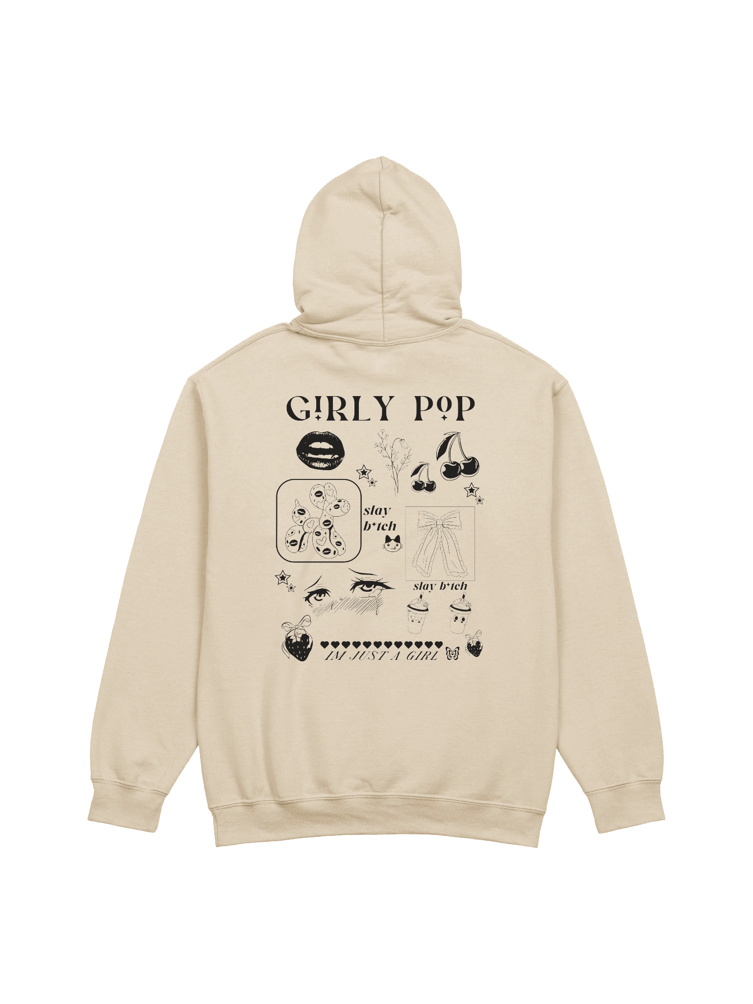 GIRLY POP HOODIE (BLACK) product image (5)