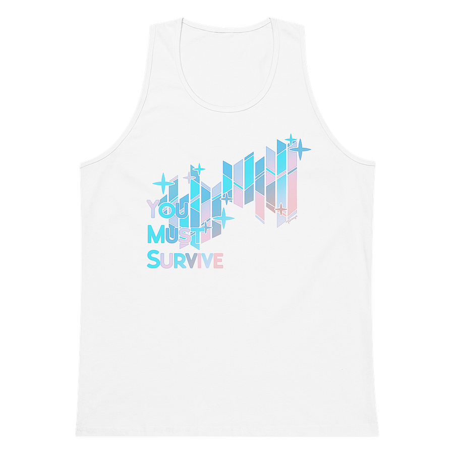 "YOU MUST SURVIVE" Stained Glass tanktop (white) product image (1)