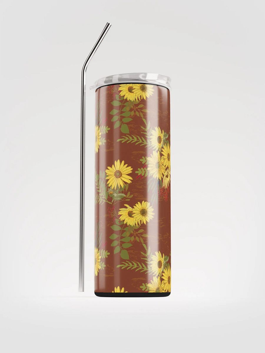 Helianthus Sunfllower 20-ounce Stainless Steel Tumbler with Straw - Red product image (8)