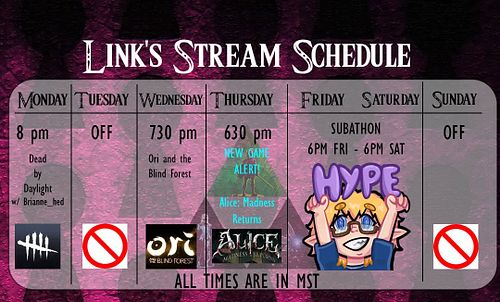 Schedule time! Super exciting this week getting back into some solo story games with Ori on Wed and a new game Thurs! Also th...