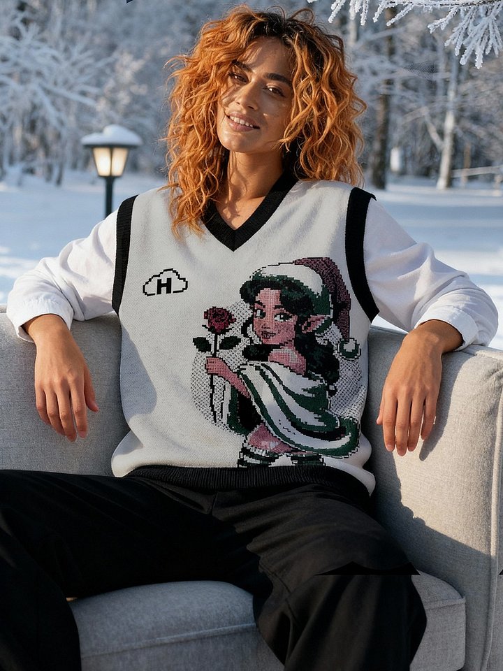 Elf-Knitted V-Neck Vest product image (1)