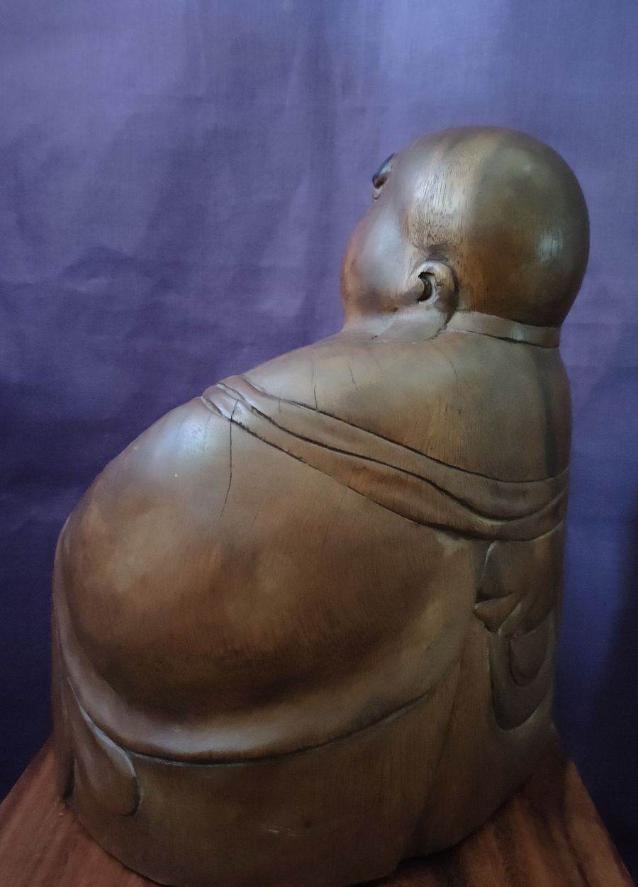 Buda chinês madeira grande é o Deus buda gordo product image (9)