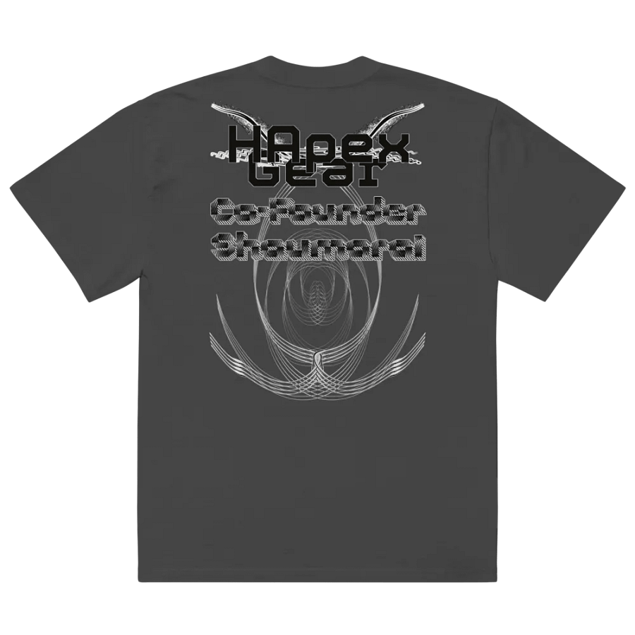 Premium Oversized Faded T-Shirt - Co Founder Shaumarai - Black HApex Gear Black Logo product image (2)