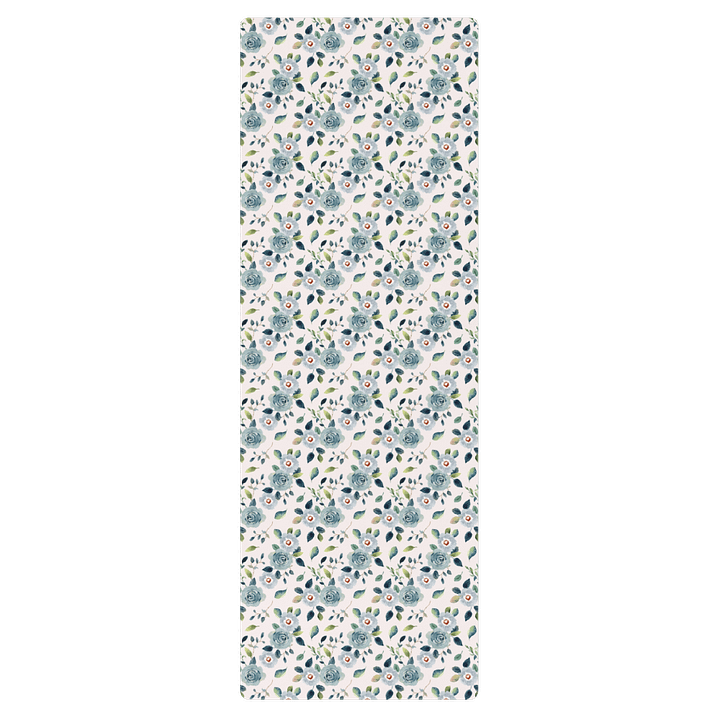 Blue Floral Pattern Yoga Mat product image (2)