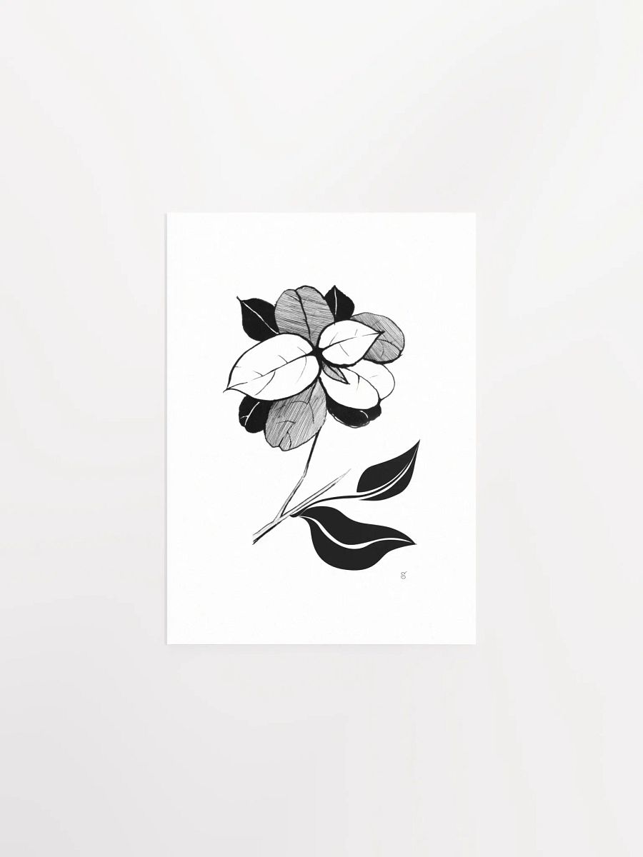 Stylized Monochrome Floral Poster - Stylish Leaves product image (1)
