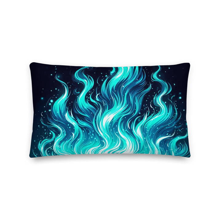 Blue Flame Fantasy Premium Pillow | AI Design product image (2)