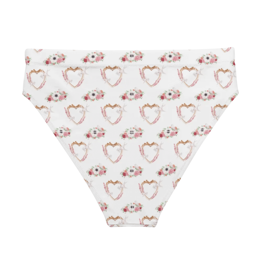 Watercolour Floral Pattern High Waisted Bikini Bottom - V6 product image (2)
