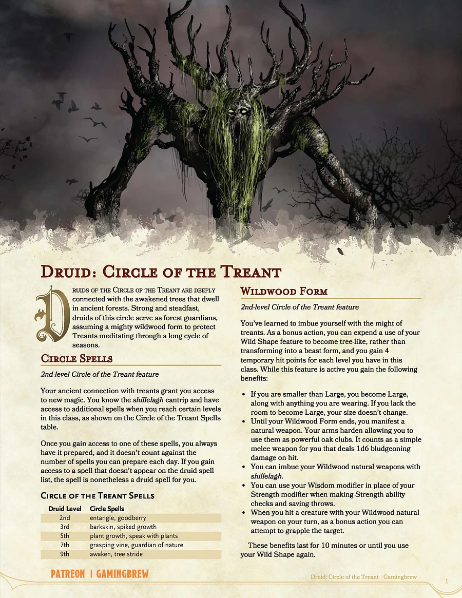 Circle of the Treant | 5E Druid Subclass product image (2)