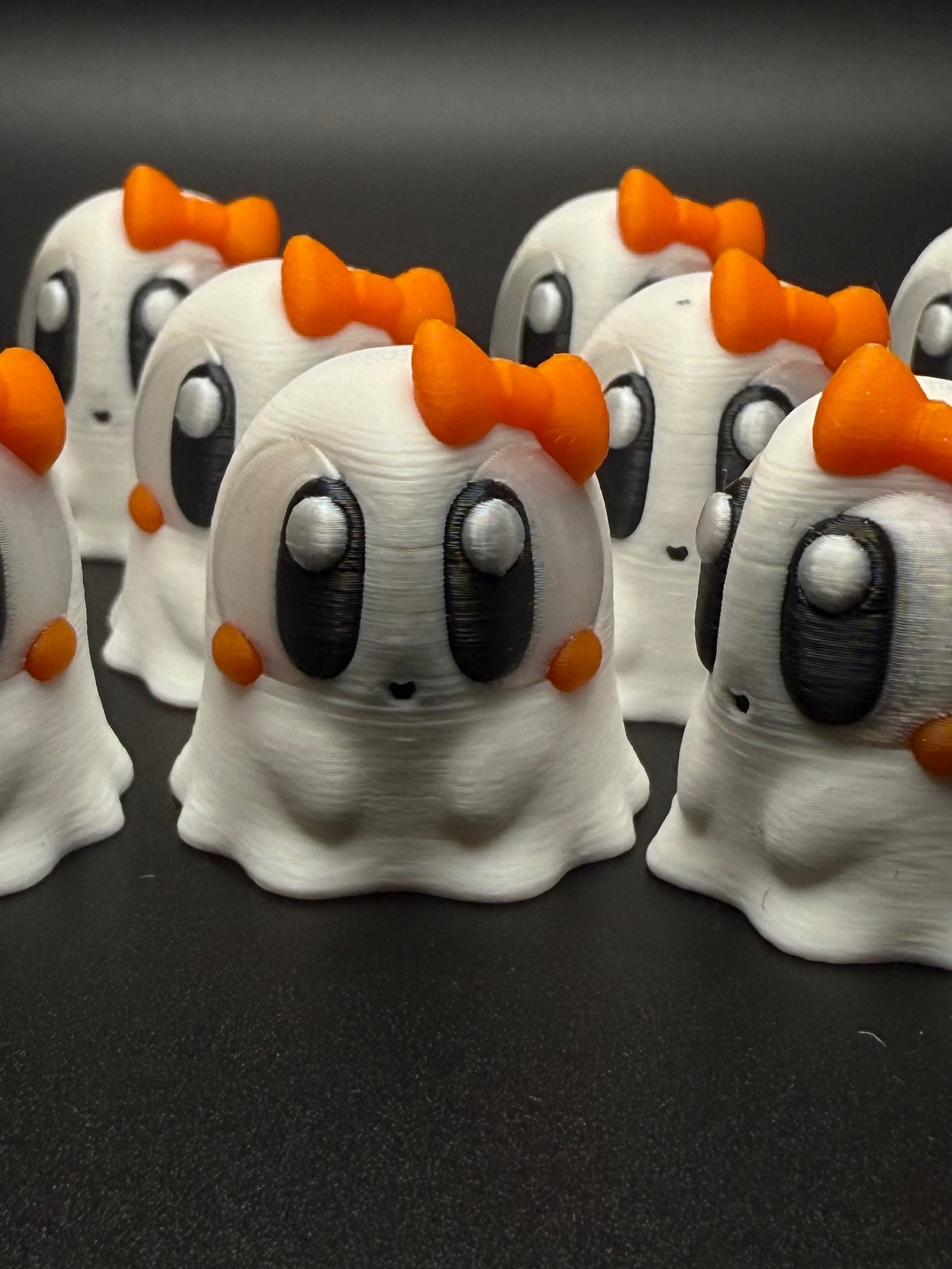 White Mini Ghost With Orange Bow. product image (3)