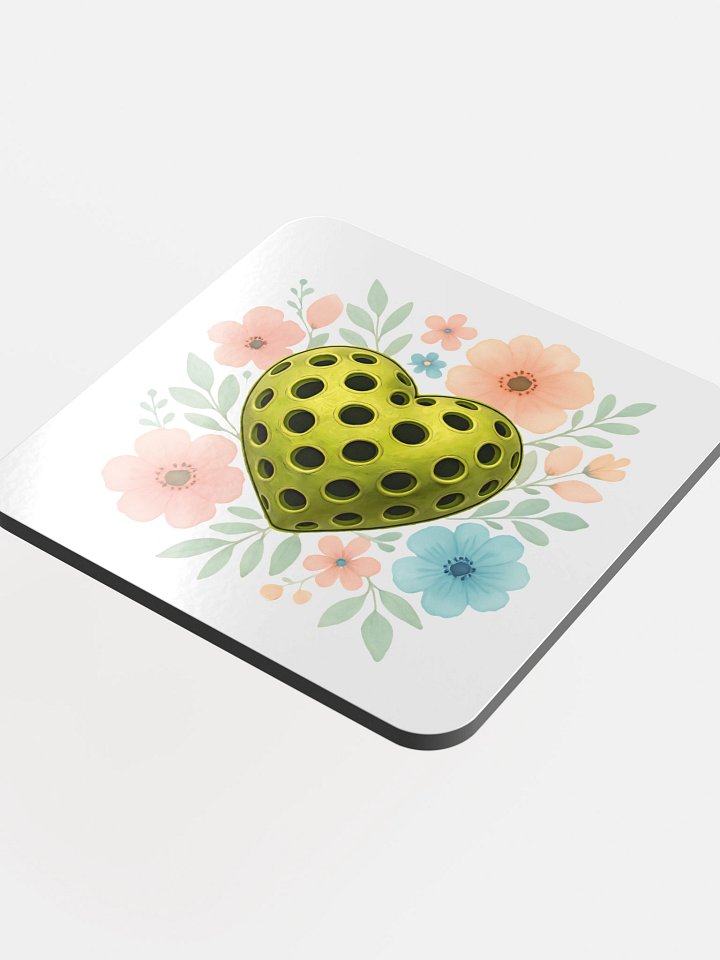 Pickleball Heart Flowers Glimmering Coaster product image (1)