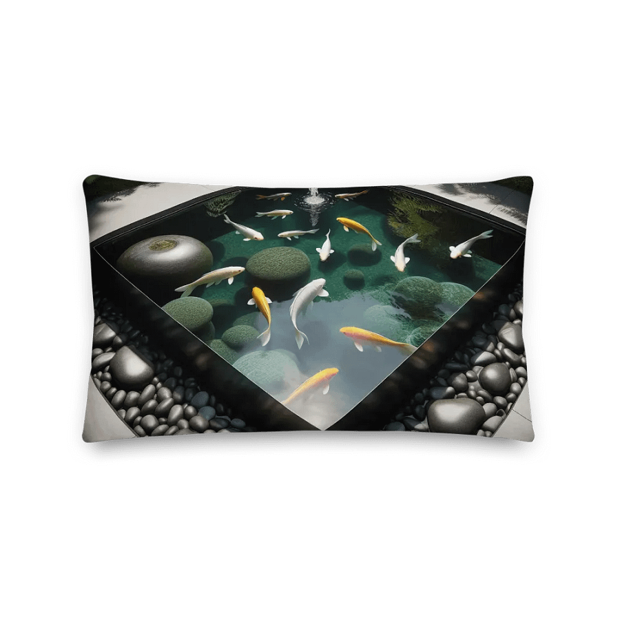 Tranquil Koi Pond Premium Pillow | AI Design product image (2)