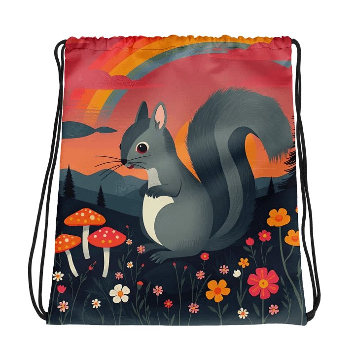 Sunrise Squirrel Drawstring Adventure Bag product image (1)