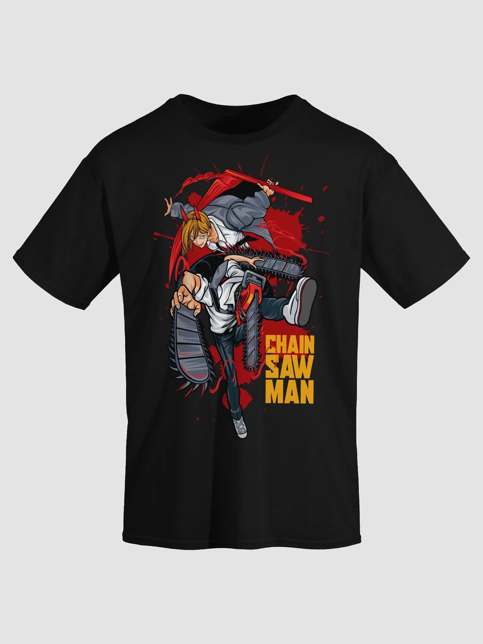 Dynamic Duo - Power & Denji Design Streetwear T-Shirt | Chainsaw Man Anime product image (29)
