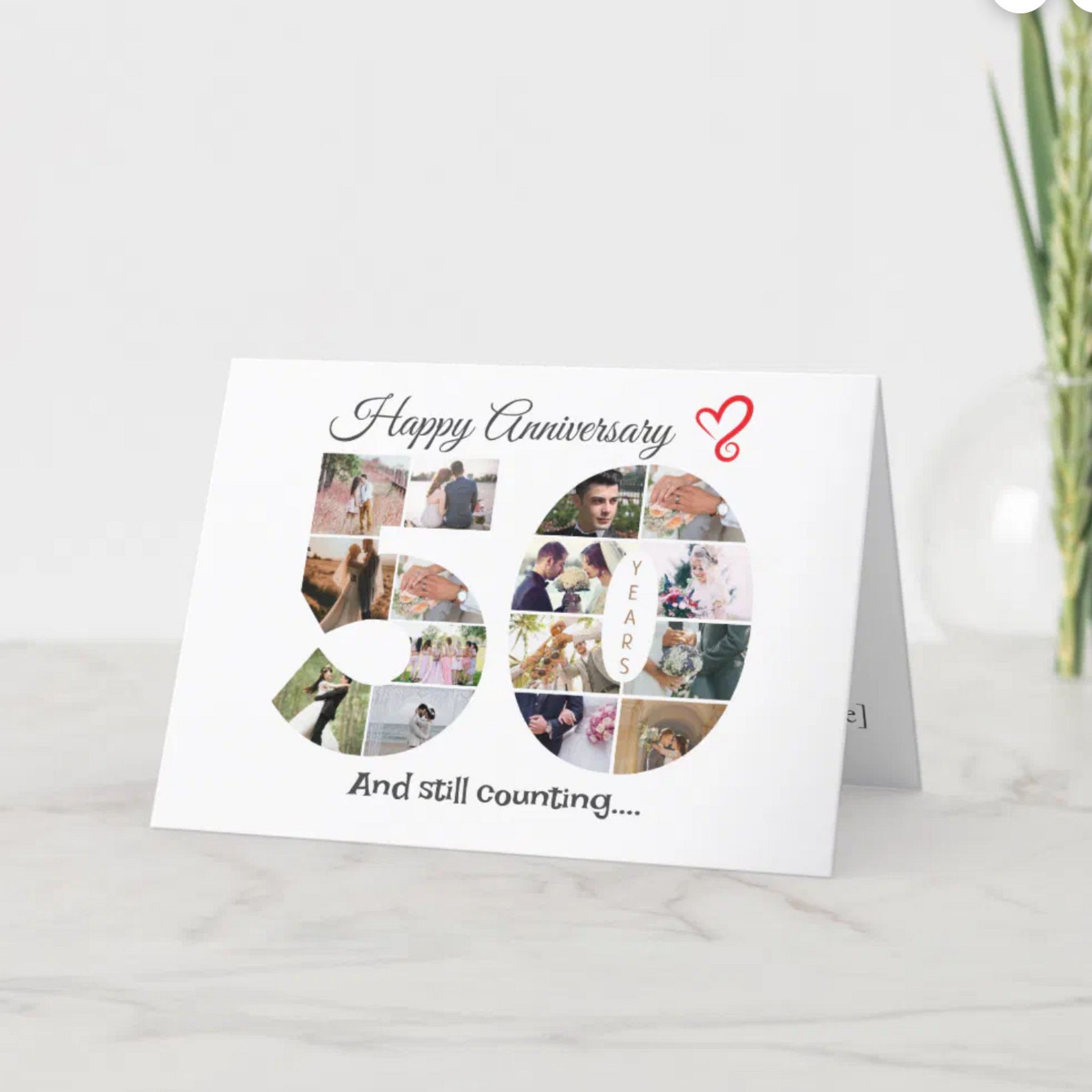50 Year Anniversary Photo Card Editable Canva Template product image (3)